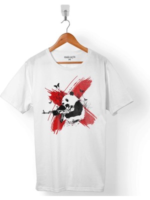 Kendim Seçtim Panda Bear Shoot Savaşcı Kung Fu Kungfu Erkek Tişört