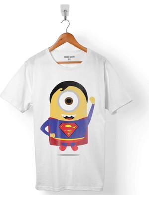 Minyonlar Mınnıons Superman Süper Kahraman Hero Erkek Tişört