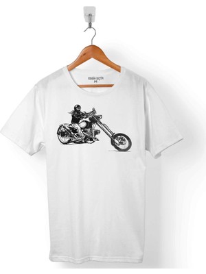 Kendim Seçtim Motosiklet Chopper Bıker Rıder Black Sürücü Erkek Tişört