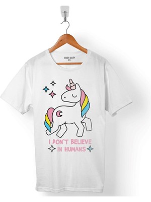 Kendim Seçtim Unıcorn I Dont Belıeve In Humans Horse At Erkek Tişört