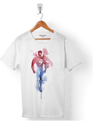 Kendim Seçtim Superman Super Man Watercolor Erkek Tişört