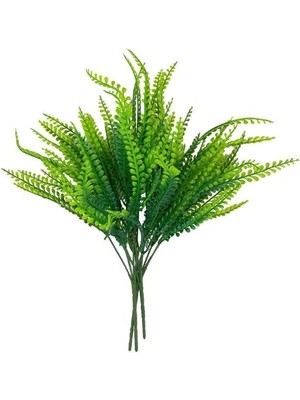 Nettenevime 3lüset Yapay Çiçek Kuşkonmaz Demet Garnitür Yeşil Aradal Dekoratif Yapay Bitki