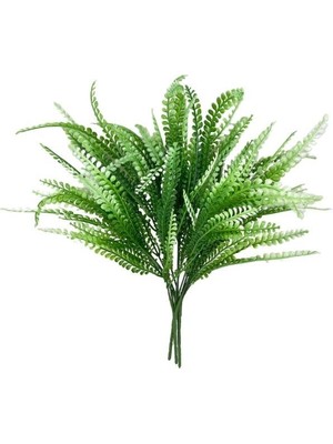 Nettenevime 3lüset Yapay Çiçek Kuşkonmaz Yeşilbeyaz Demet Garnitür Aradal Dekoratif Yapay Bitki