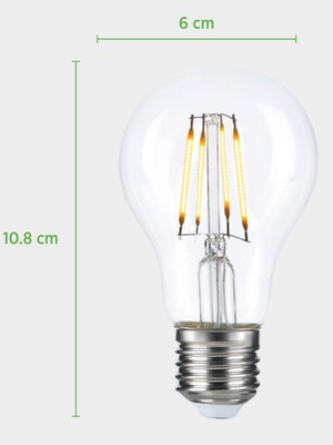 Edison A60 4W E27 Dimelenebilir Rustik LED Ampul - Gün Işığı LED Ampül - Standart Ampül