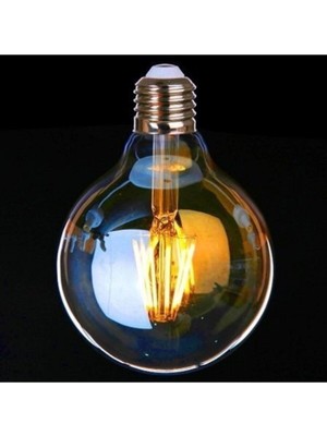 Edison G125 Rustik Ledli Ampul E27 Amber Rengi 6W