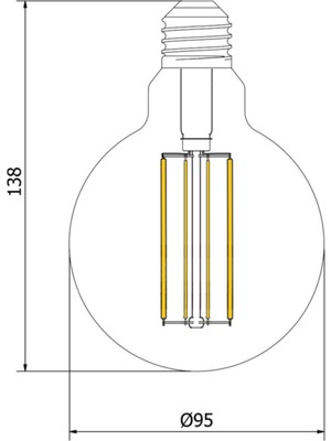 ZMR G95 Rustik LED Ampul 4 Watt Amber 2200K