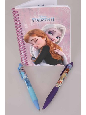 LİSANSLI ELSA FROZEN ÇİZGİLİ NOT DEFTERİ VE VERSATİL UÇLU KALEM 0.7 mm 2'LİSİ