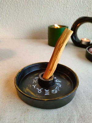 El Çizimi Burç Haritası Palo Santo Tütsülük Meditasyon Siyah Tütsülük Palosanto Tütsü Hediyeli