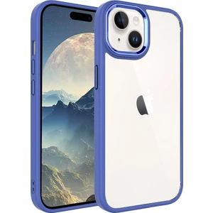 Apple Iphone 15 Plus Kılıf Renkli Silikon Kenarlı Arkası Şeffaf Sert Krom Kapak
