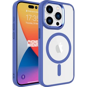 Apple Iphone 15 Pro Max Kılıf Renkli Silikon Kenarlı Magsafeli Arkası Şeffaf Krom Kapak
