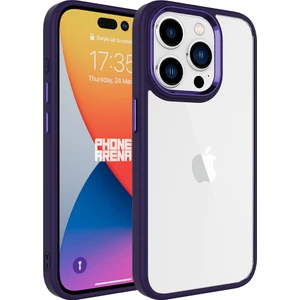 Apple Iphone 15 Pro Max Kılıf Renkli Silikon Kenarlı Arkası Şeffaf Sert Krom Kapak
