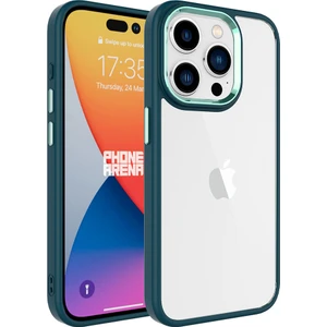 Apple Iphone 15 Pro Max Kılıf Renkli Silikon Kenarlı Arkası Şeffaf Sert Krom Kapak