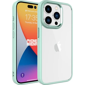 Apple Iphone 15 Pro Max Kılıf Renkli Silikon Kenarlı Arkası Şeffaf Sert Krom Kapak