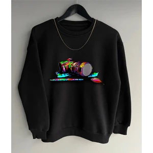 Yeni Sezon 3 İplik Şardonlu Pamuklu Dijital Baskılı Sweatshirt