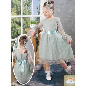 Konfix Kids Kız Çocuk Abiye Tül Elbise - Kız Çocuk Mezuniyet Elbisesi 6-13 Yaş