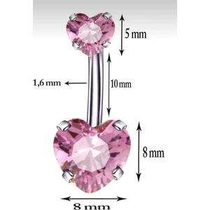 By Dilek Çetin Accessory By Dilek Çetin Acessorry Pembe Kalp Göbek Piercing