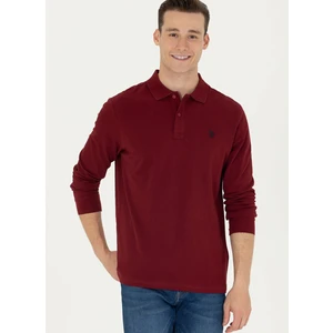 U.S. Polo Assn.  Polo Yaka Bordo Erkek Sweatshirt GTP01SK023