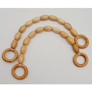 Angel Çanta Aksesuar 17 mm Oval Ahşap Boncuklu 40 cm Çanta Sapı