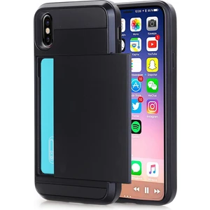 Forestl Digital Apple iPhone X-Black Için Gizli Kart Tutucu ile Pc+Tpu Hibrid Kılıf (Yurt Dışından)