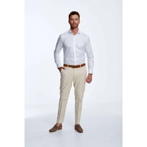 Beyaz Italyan Yaka Saf Pamuk Business Gömlek