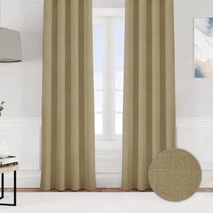 Fon Perde Özel Ölçüye Uygun Keten Görünümlü Pilesiz Salon Otel Oturma Çocuk Odası Tek Kanat Bej