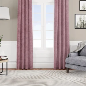 Fon Perde Özel Ölçüye Uygun Kadifemsi Pilesiz Salon Otel Oturma Çocuk Odası Tek Kanat Gül Kurusu