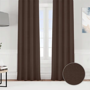 Fon Perde Özel Ölçüye Uygun Keten Görünüm Pilesiz Salon Otel Oturma Çocuk Odası Tek Kanat Acı Kahve