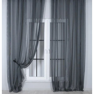 Murcia Dökümlü Tül Perde Pilesiz Antrasit
