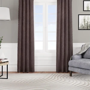 Fon Perde Özel Ölçüye Uygun Kadifemsi Pilesiz Salon Otel Oturma Çocuk Odası Tek Kanat Acı Kahve