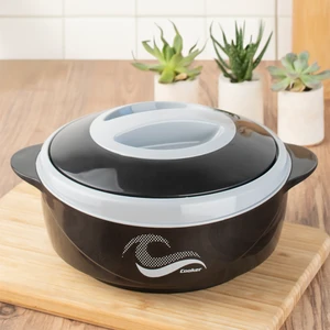 YK3150 Çelik Hazneli Kilit Kapaklı Yemek Saklama Taşıma Termosu Siyah 1500 ml