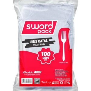 Sword Pack Lüx Plastik Çatal 100 Lü
