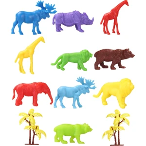 Toy Play 12 Parça Renkli Mini Vahşi Hayvanlar Figür Seti 4-6 cm SKU669