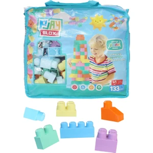 Play Blox 3004 Pastel Renkler Mega Blok Seti 133 Parça Mavi Çantalı