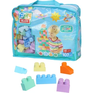 Play Blox 2977 Pastel Renkler Mega Blok Seti 107 Parça Mavi Çantalı