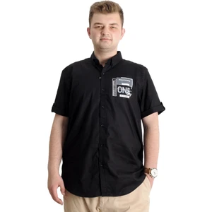 Erkek Büyük Beden Gabardin Gömlek One Cıty 23307 Siyah