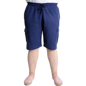 Büyük Beden Erkek Şort Kargo Cep Waffle 23500 Indigo