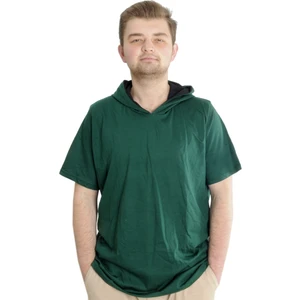 Mode Xl Büyük Beden Oversize Tshirt Bisiklet Yaka Kapşon Basic 21115 Nefti