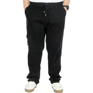 Büyük Beden Erkek Gabardin Kargo Jogger Pantolon Doğa 21928 Siyah