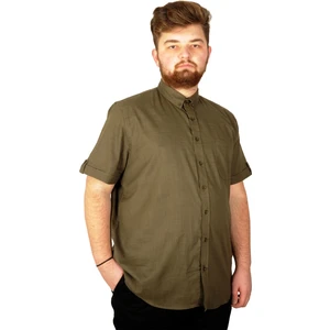 Mode Xl Büyük Beden Keten Likralı Gömlek Cepli 20389