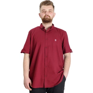 Mode Xl Büyük Beden Erkek Keten Likralı Gömlek 20393 Bordo