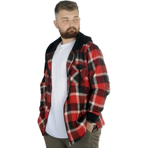 Erkek Sweat Fermuarlı Kapşonlu Kapak Cep Oduncu 21572 Kırmızı