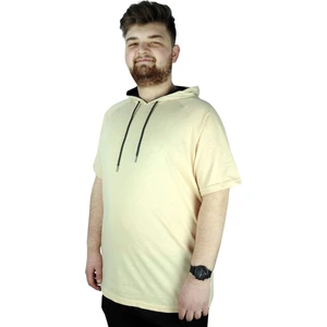 Mode Xl Büyük Beden Tshirt Reglan Kapşonlu 22117 Bej