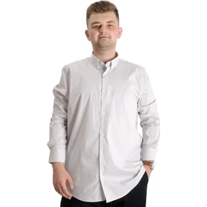 Büyük Beden Erkek Klasik Gömlek Likralı 20351 Gri