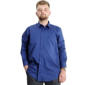 Büyük Beden Erkek Klasik Cepli Gömlek Likralı 20350 Saks