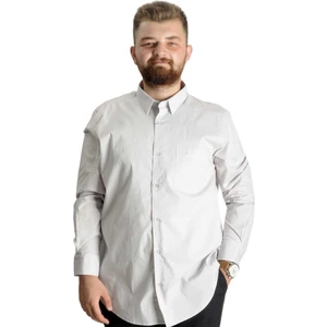 Büyük Beden Gömlek Ukol Cep Lycra Poplin 20350 Gri