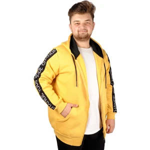 Erkek Sweat Kapşonlu Pieced Arm 21515 Hardal