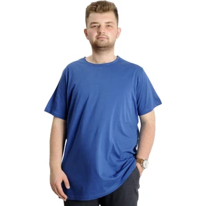 Büyük Beden Erkek T-Shirt Bisiklet Yaka Basic 23035 Indigo
