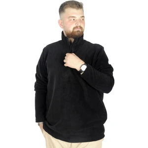 Erkek Sweat Polo Yaka Yarım Fermuarlı Polar 22548 Siyah