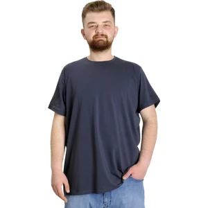 Mode Xl Büyük Beden Likralı T-Shirt Bisiklet Yaka 20149 Füme
