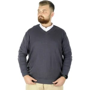 Büyük Beden Kazak V Yaka 22206 Füme